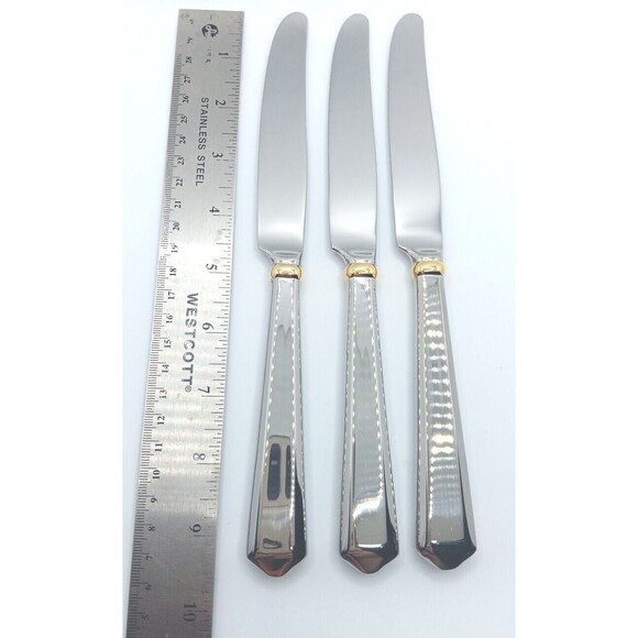 Kate Spade New York Lenox Todd Hill Gold 3Pc Place Knife Set 18/10 Stainless - Picture 4 of 6